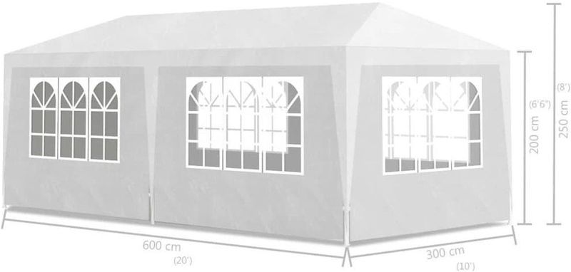 Maxxtools - Partytent - Wit - 6 Zijwanden - 3 x 6 m