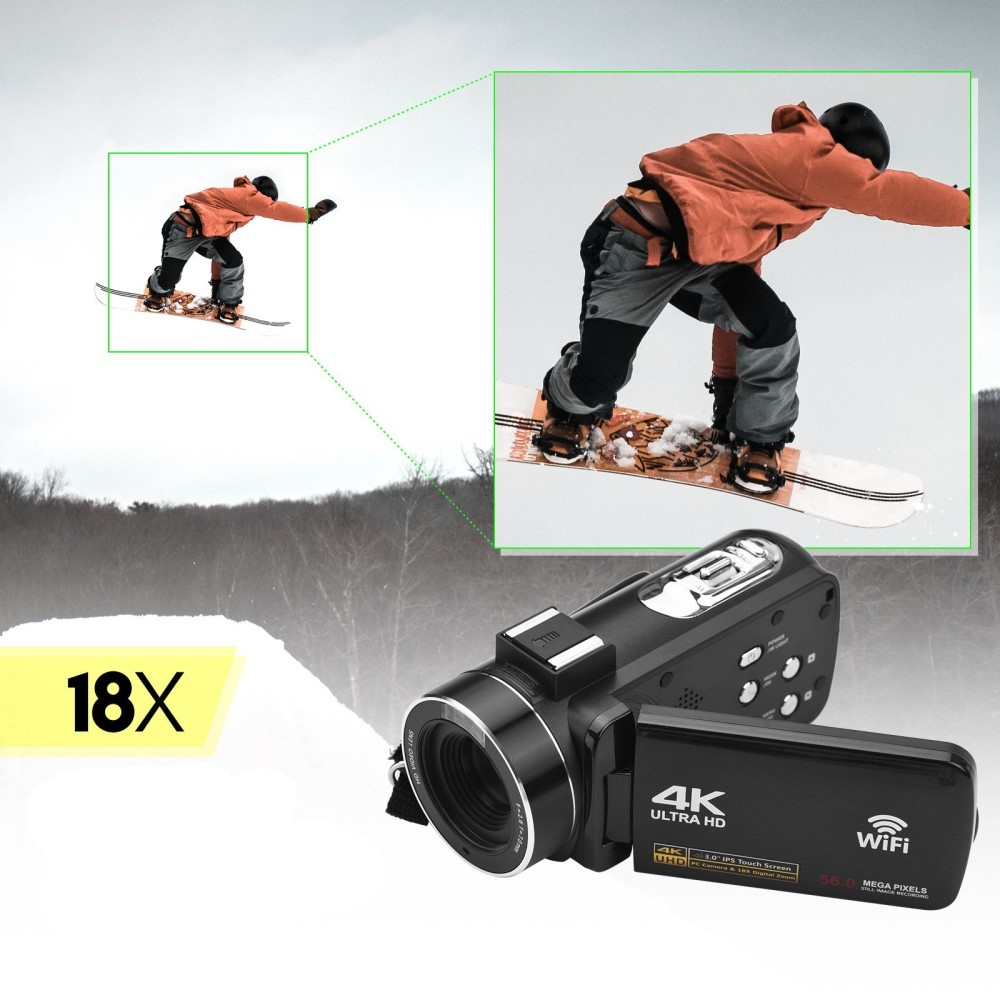 56MP UltraHD 4K Camcorder Videokamera mit 3