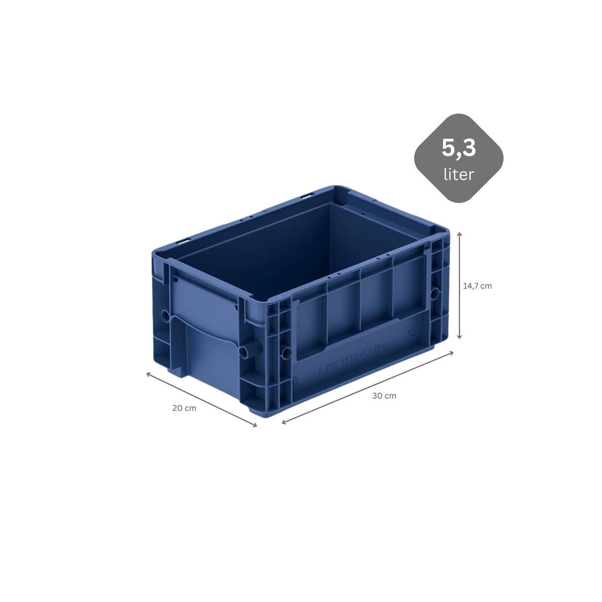 PROREGAL VDA KLT Kleine Lastdrager met Composiet Bodem HxBxD 14,7 x 20 x 30 cm 5,3 Liter KLT Transportbox Transportcontainer Stapelcontainer