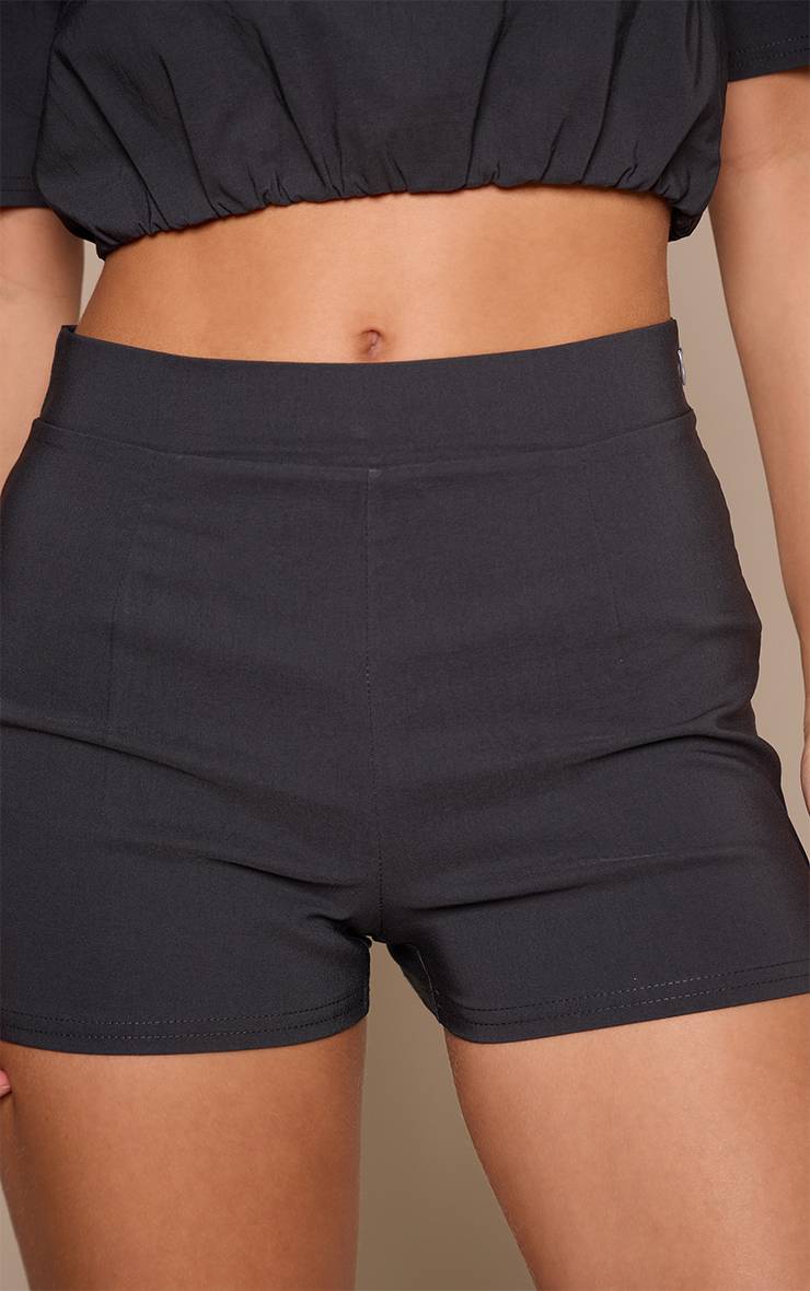 Gris Ensemble Coordonné Short Taille Haute En Tissu Stretch