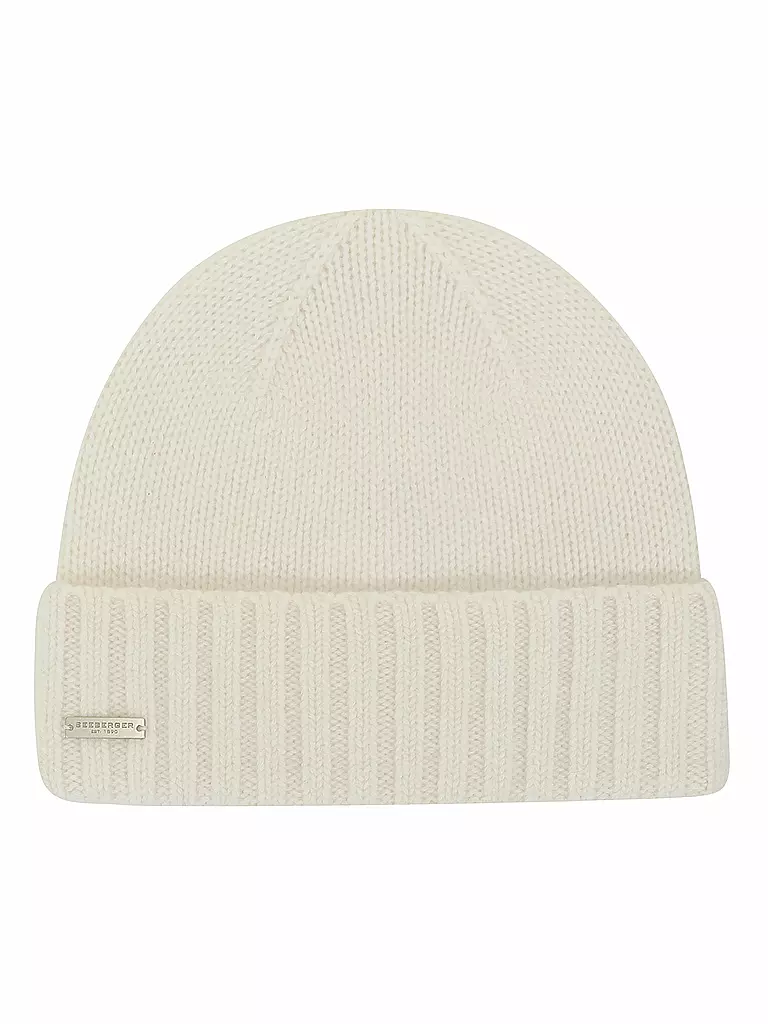 SEEBERGER Kaschmir Mütze - Haube creme