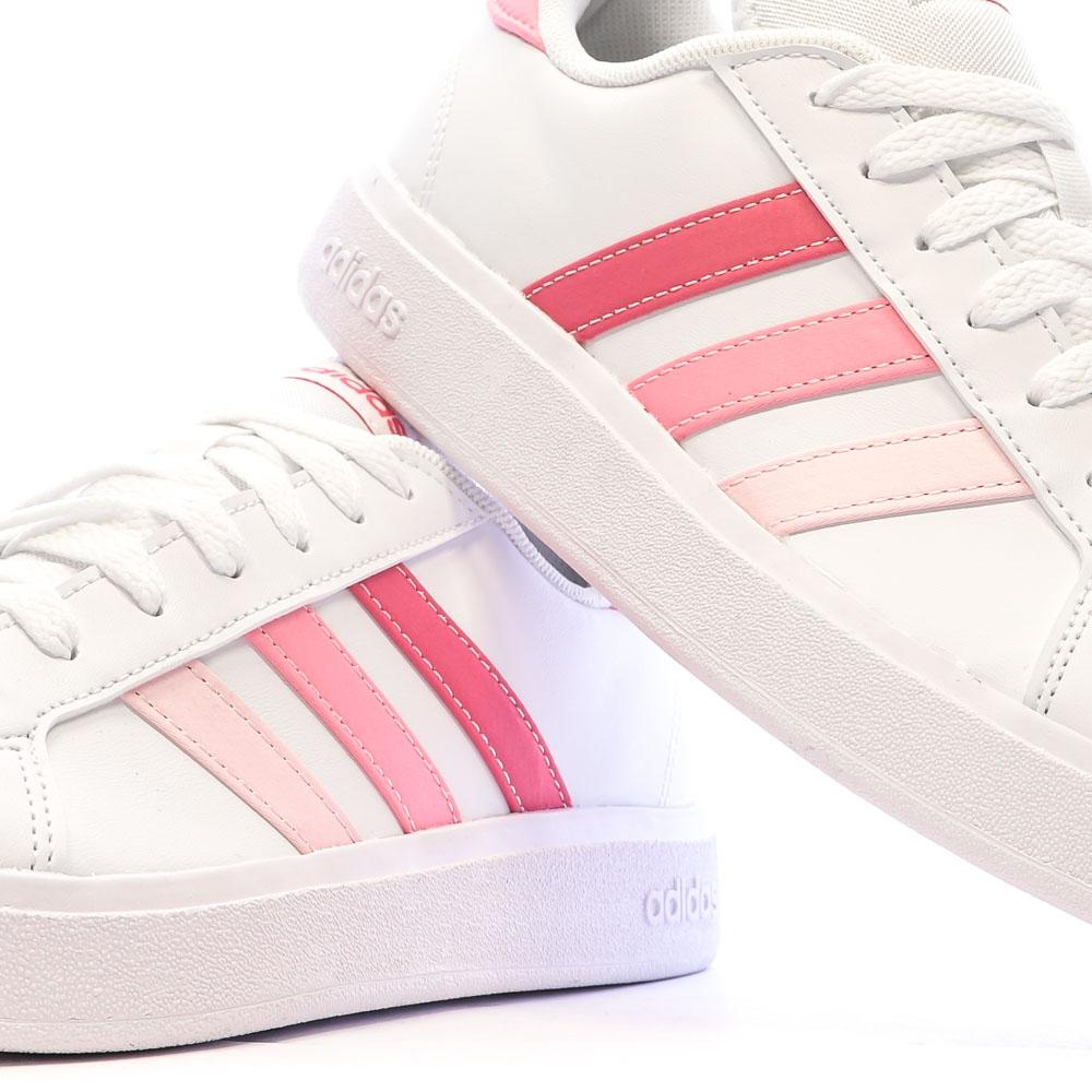 Adidas Baskets Blanc/Rose Femme Adidas Grand Court Base 2.0