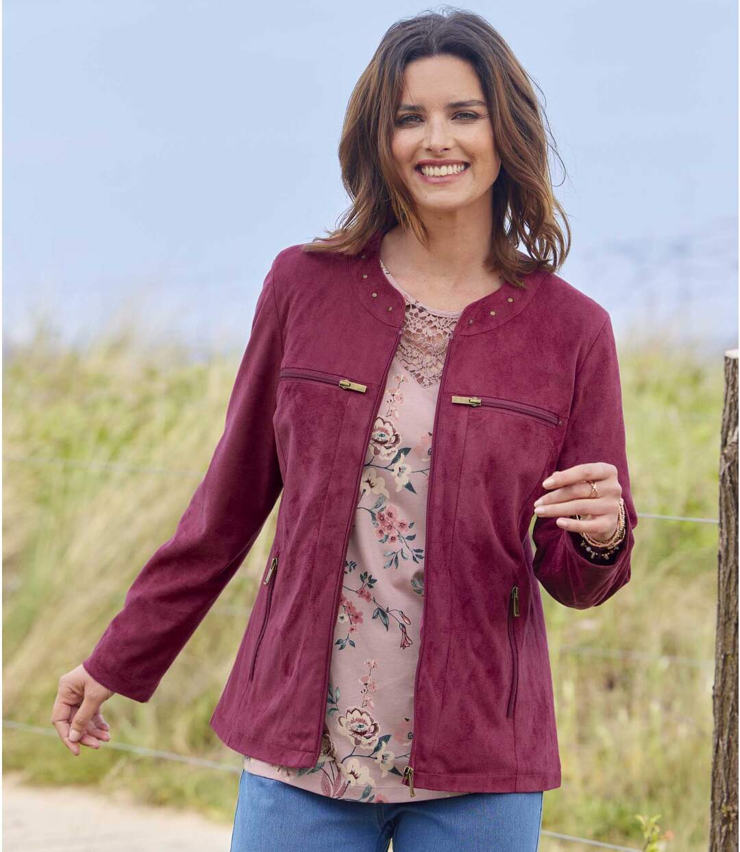 Veste Zippée en Suédine