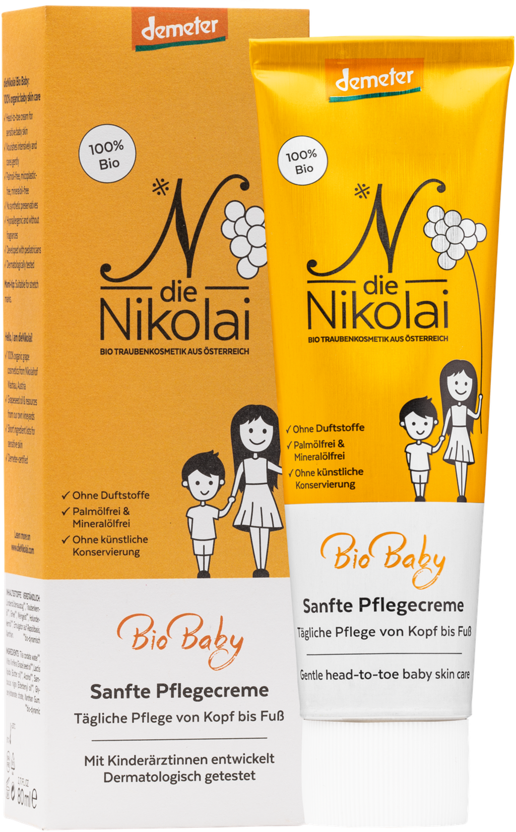dieNikolai  Bio-Baby Sanfte Pflegecreme, 80 ml