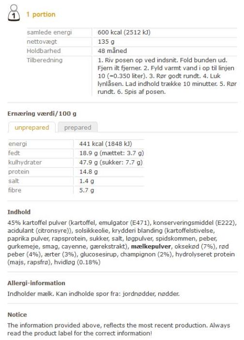 Goulasch måltid