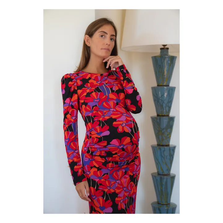 Paloma Collection Robe de Grossesse Thelma Flower | Rouge
