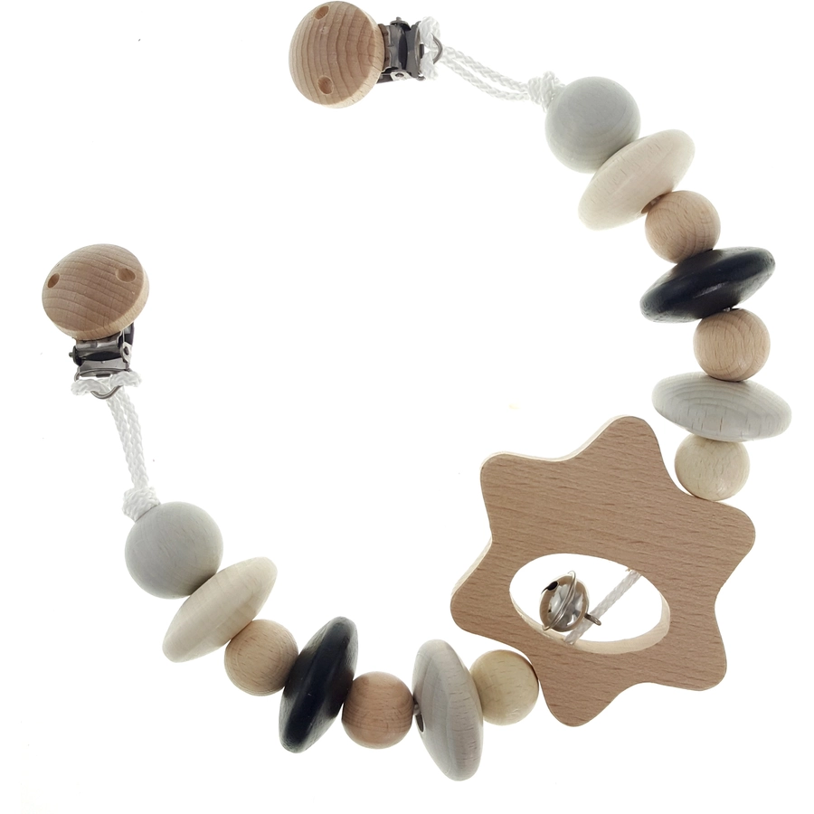 HESS Kinderwagenkette Stern, natur schwarz