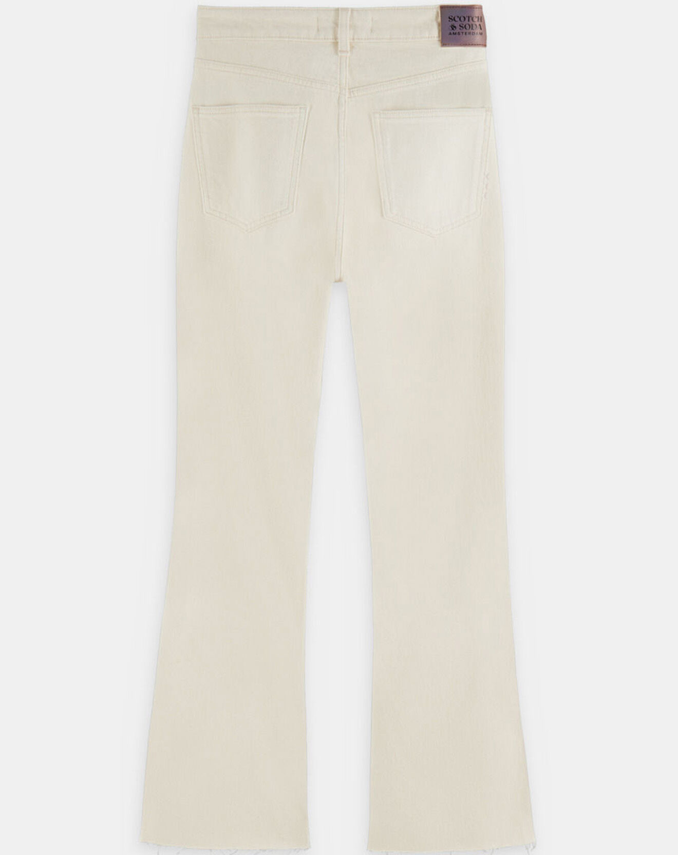 Scotch & Soda Jean en Coton Bio mélangé Flare The Kick Cropped écru