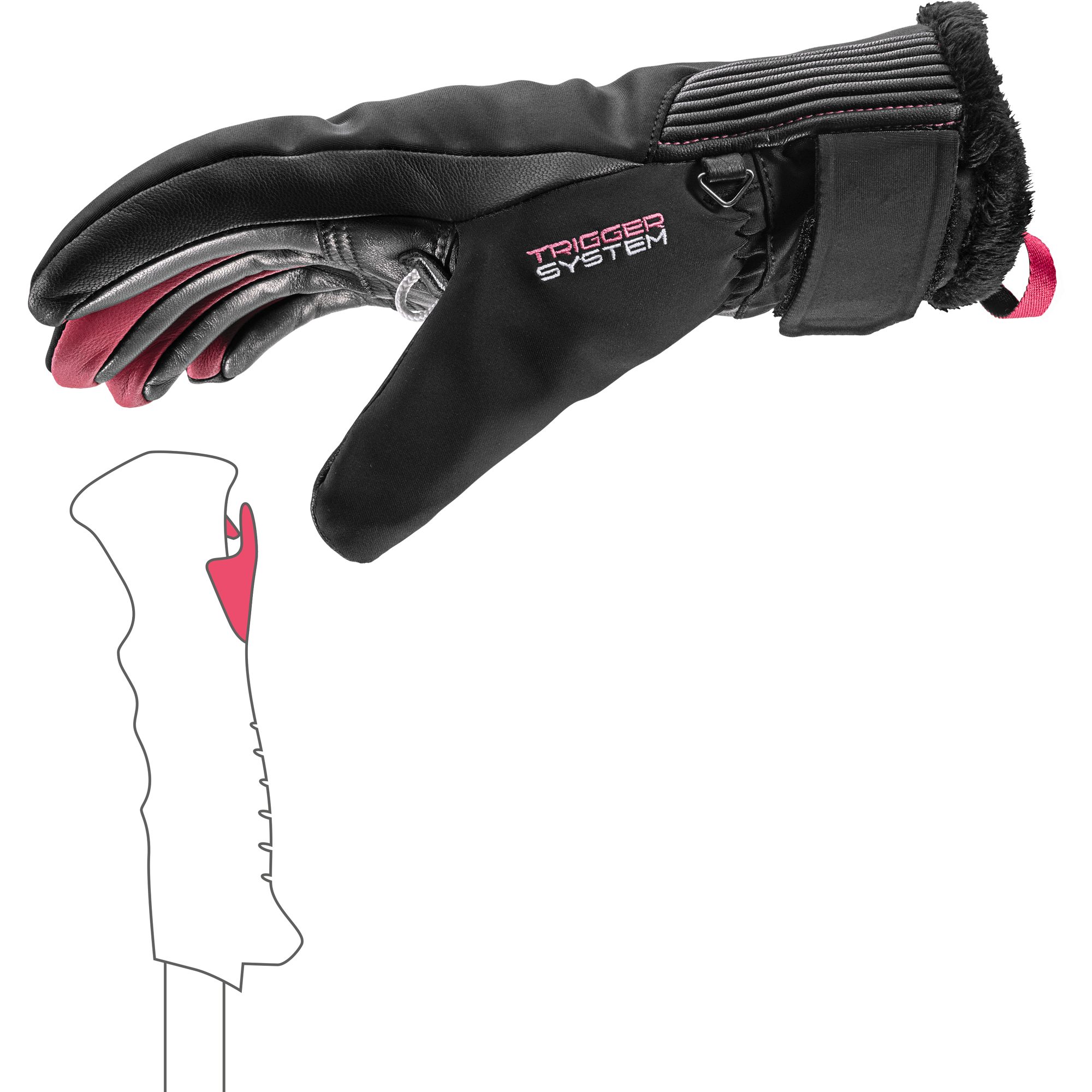 LEKI Vallarta 3D Skihandschuhe Damen schwarz