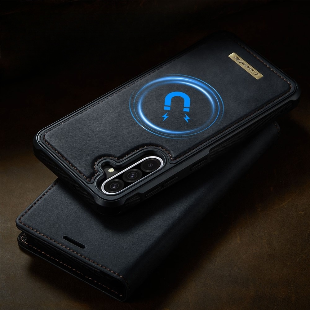 Samsung Galaxy A56 2in1 Leder Tasche   Magnet Hardcase Karten Etui MagSafe-Modul (RFID Schutz) - Schwarz