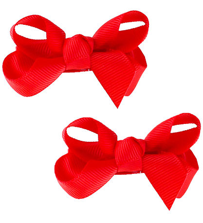 By Stær Haarschleife - 2er-Pack - Klassisch - 6 cm - Mohnrot
