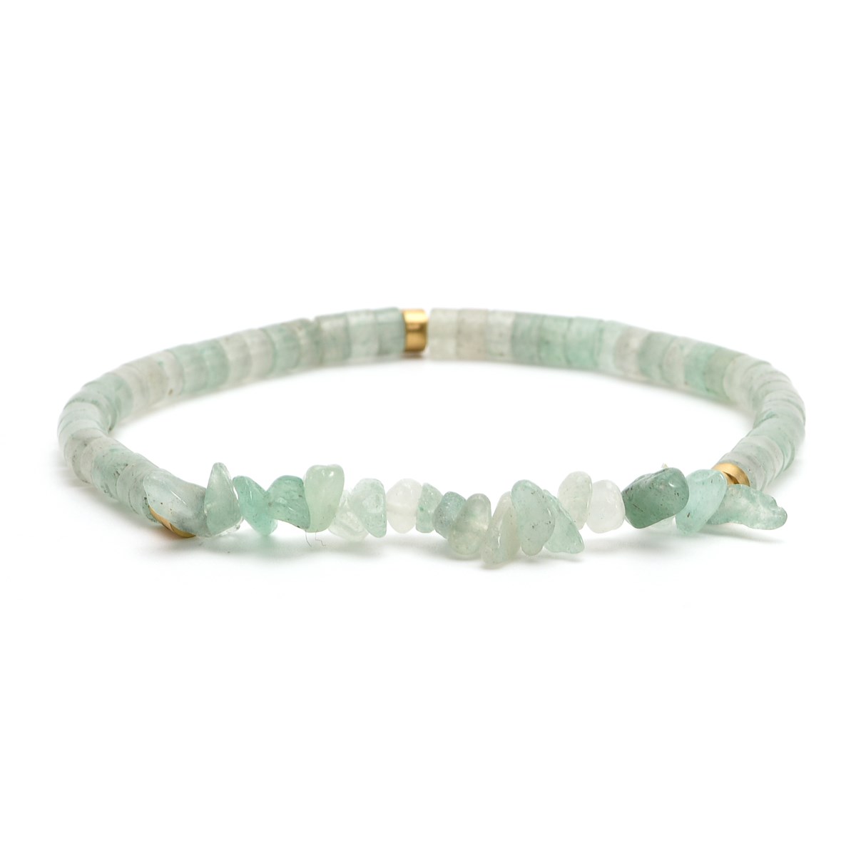 Bracelet Perles Heishi Et Perles Chips Amazonite-20 cm