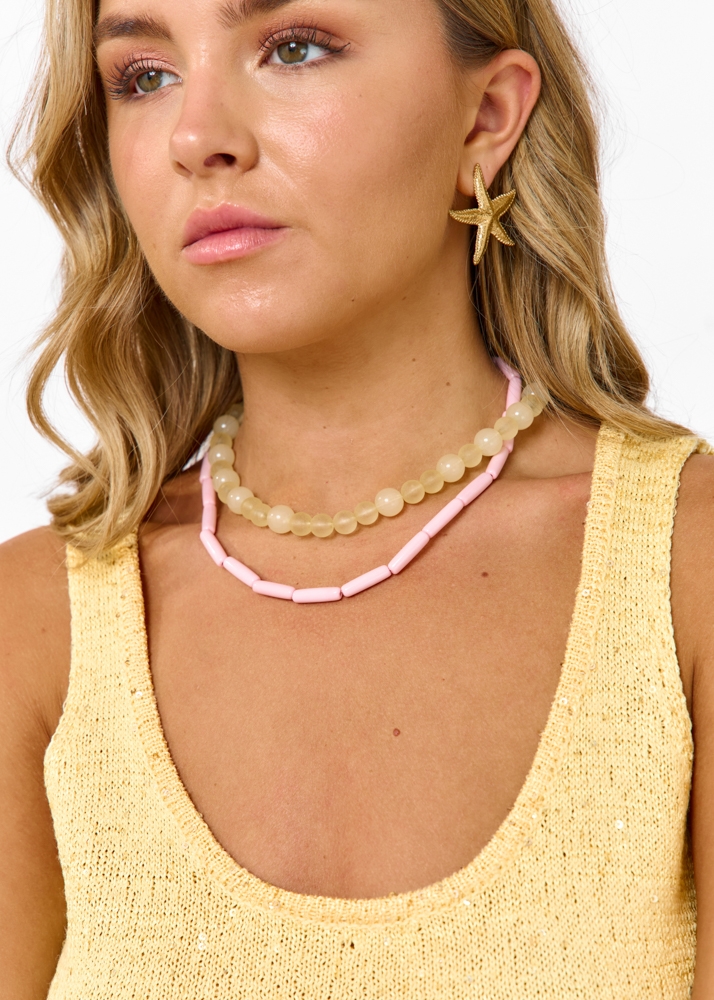 Loesje ketting roze