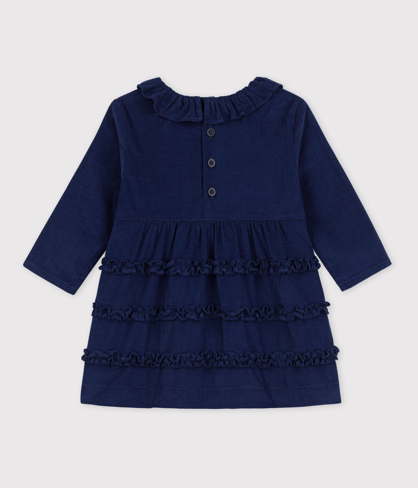 Robe manches longues bébé en velours extra fin