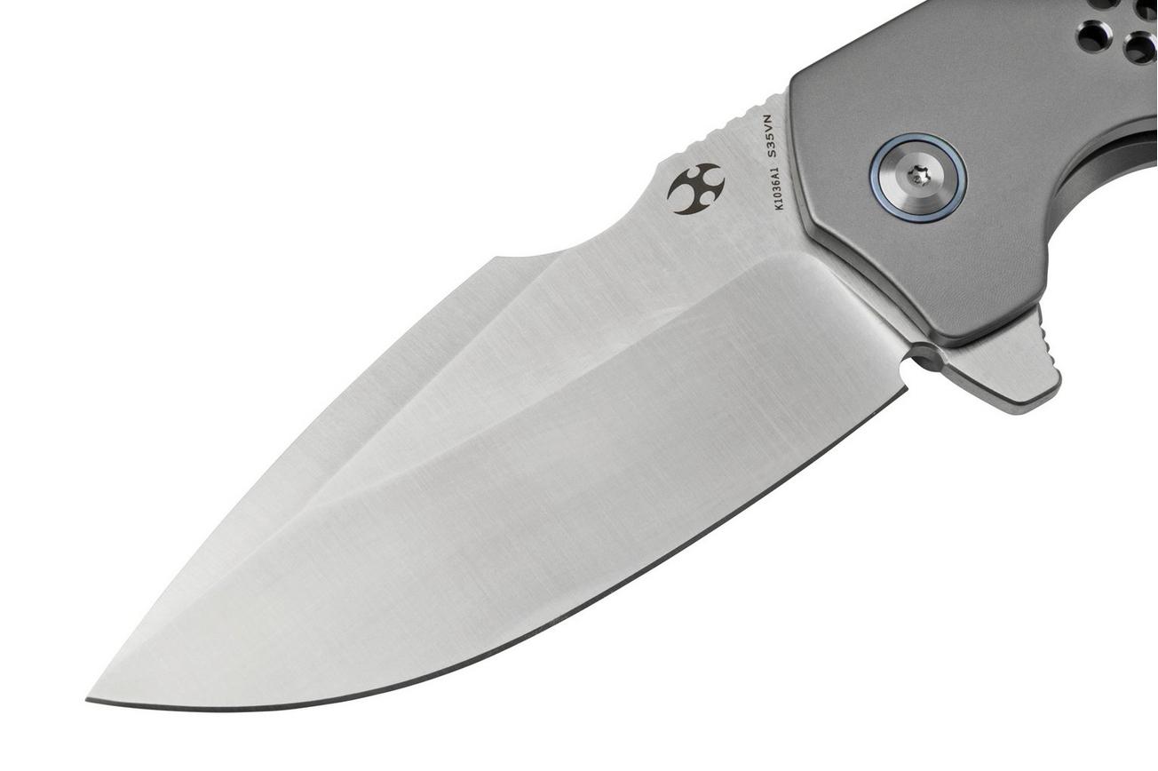 Kansept Entity K1036A1 Satin, Bead Blasted Titanium zakmes, Nalu Knives design