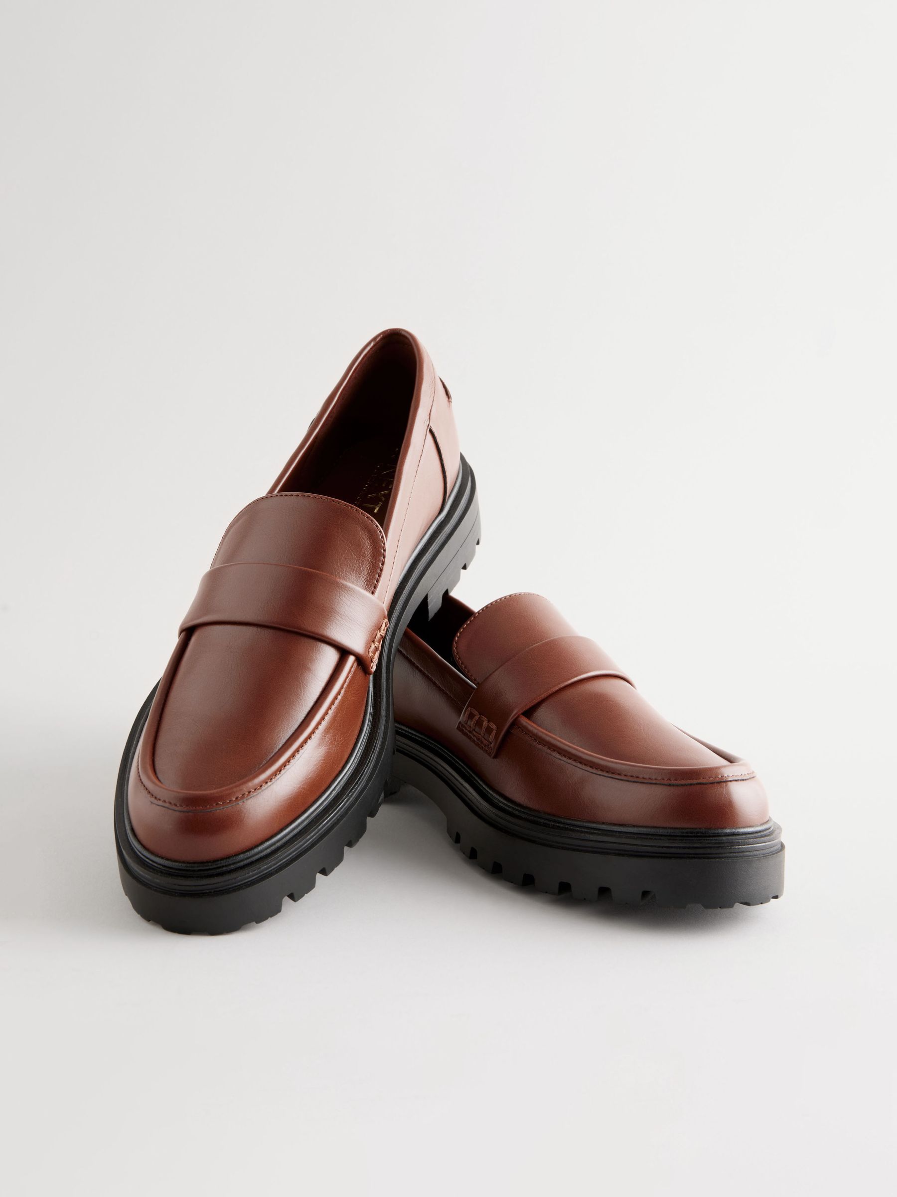 Lichtbruin - Loafers met dikke zool
