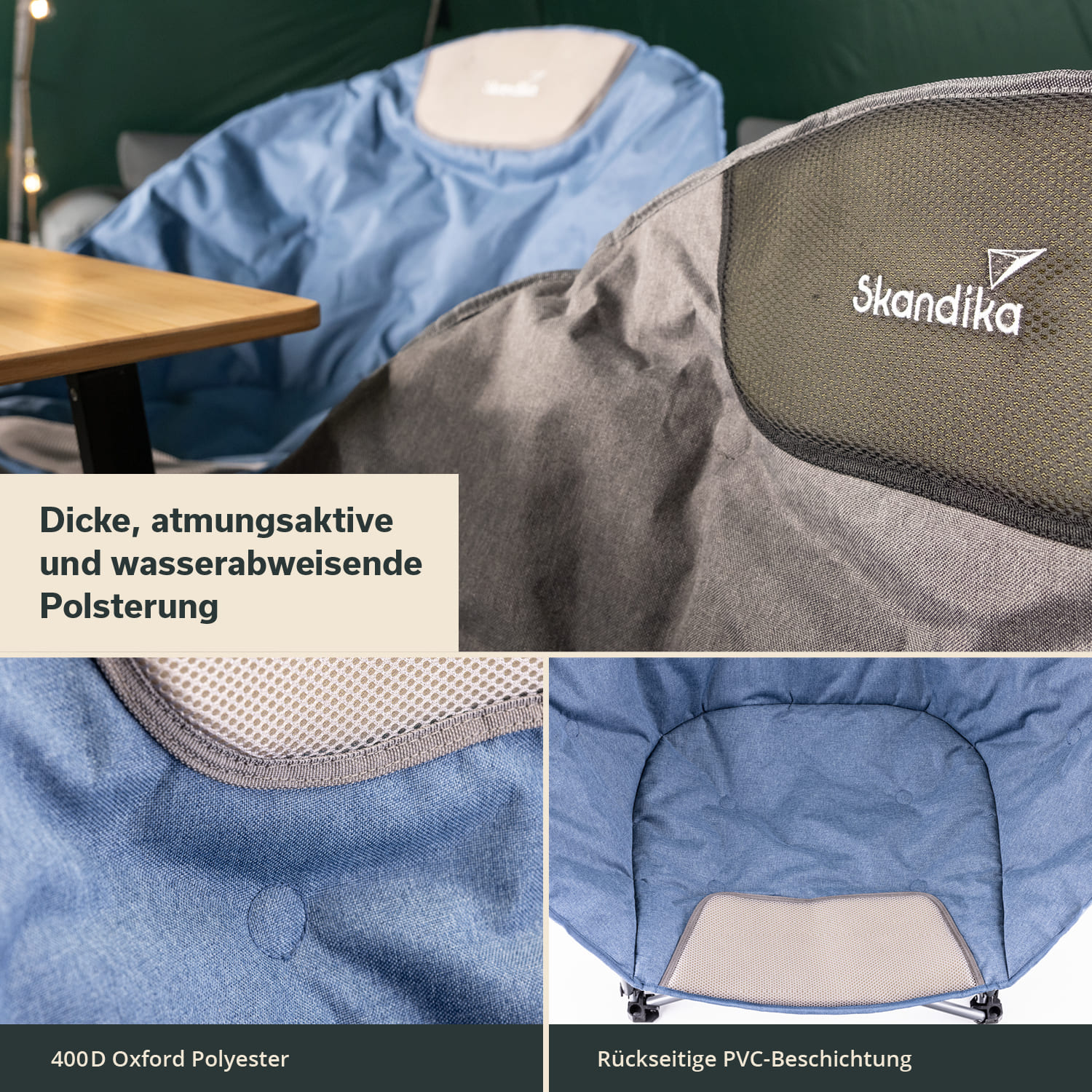 Skandika Kupari Moonchair XL Campingstoel - Blue
