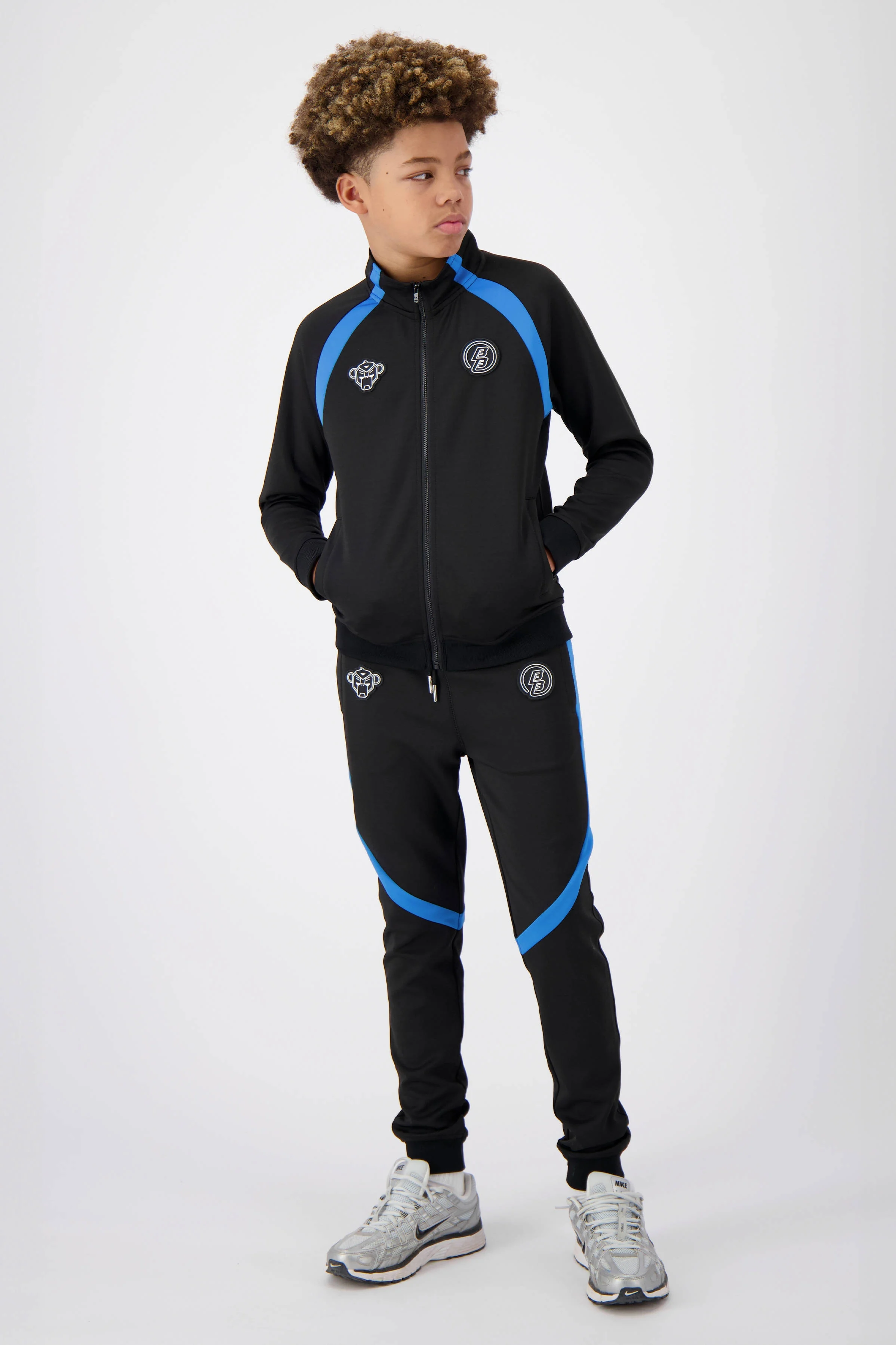 BLACK BANANAS regular fit joggingbroek JR. COMPOUND TRACKPANTS zwart/blauw