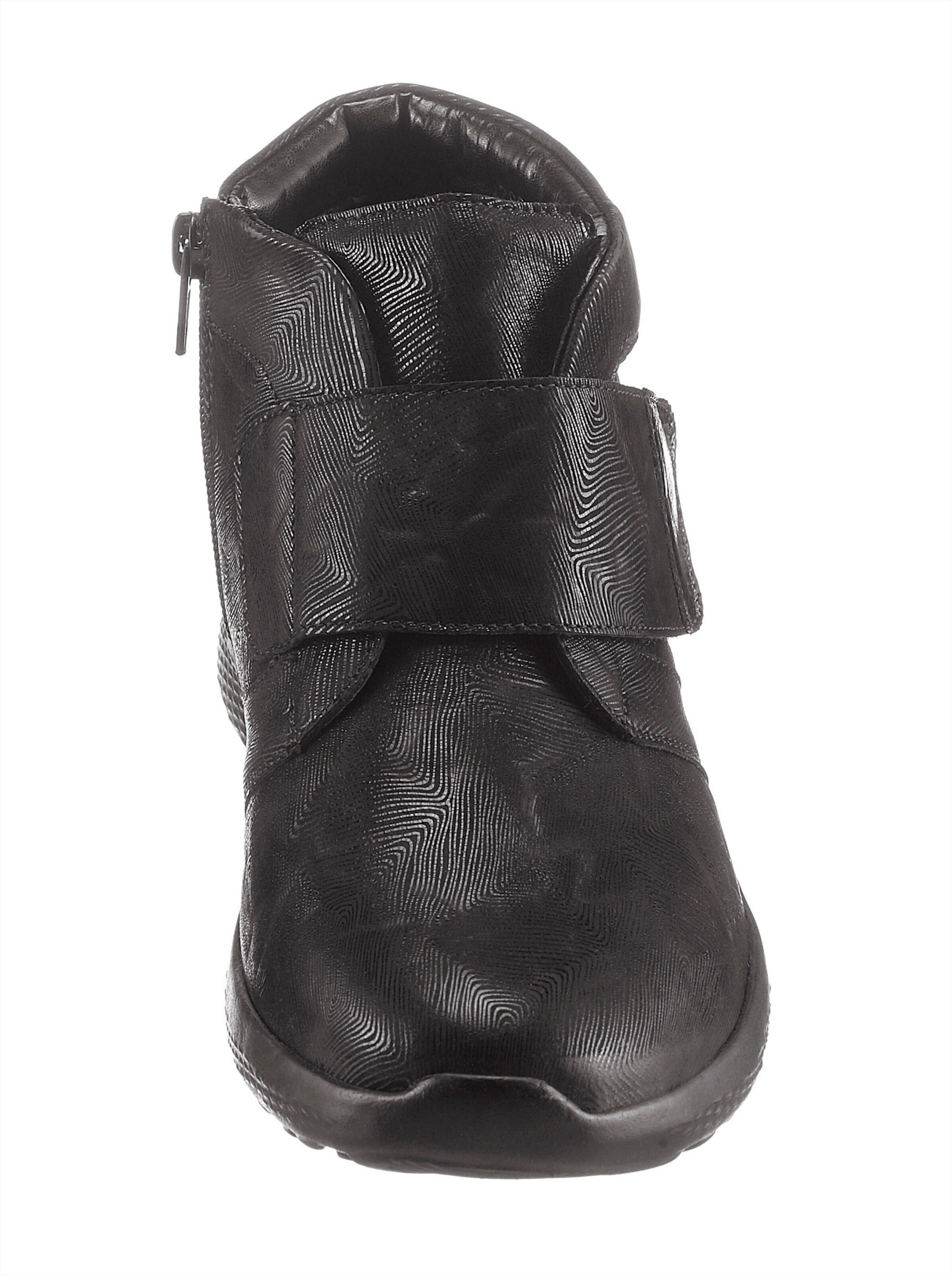 Waldläufer Stiefelette in schwarz-gemustert