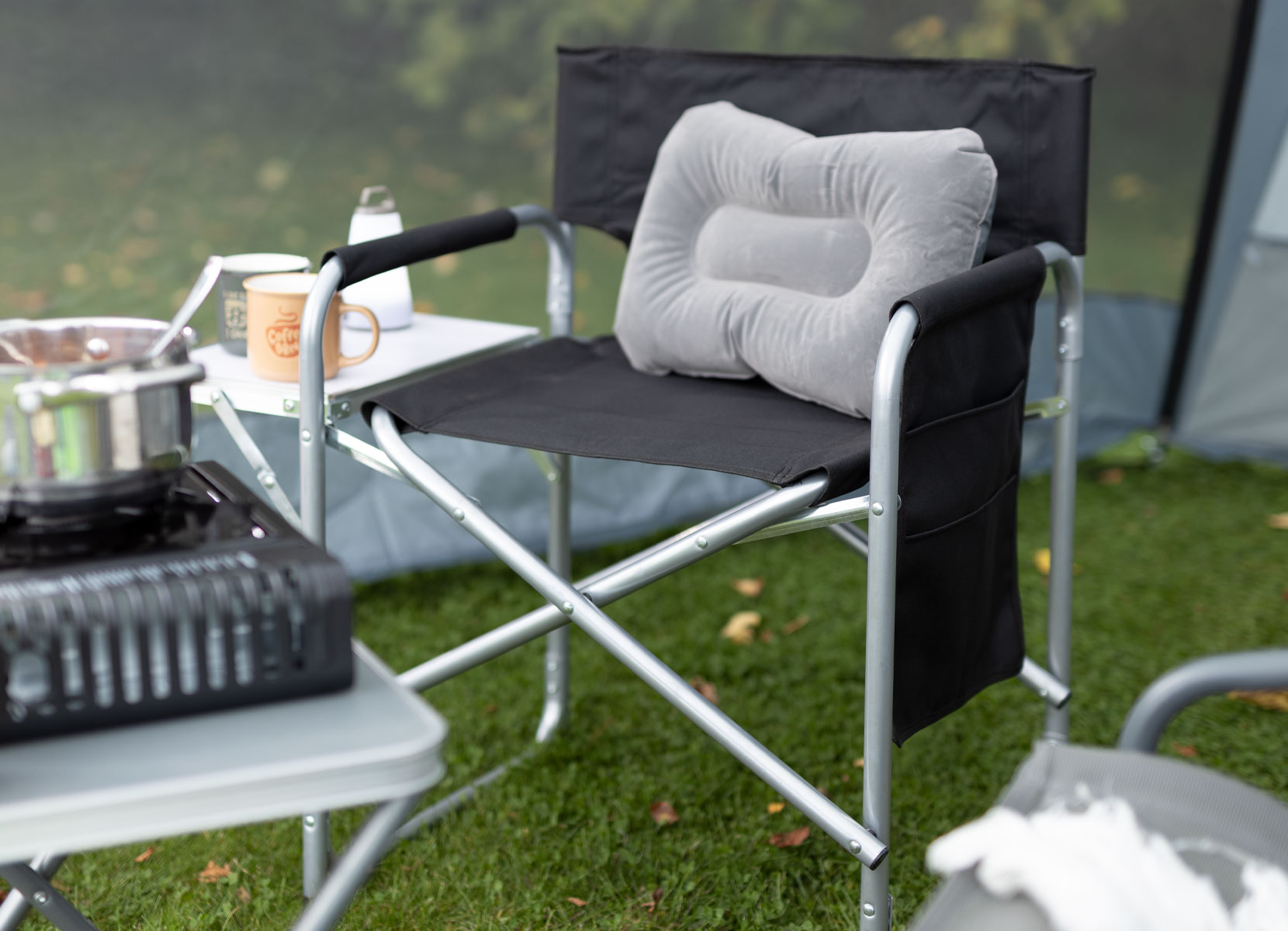 Campingstuhl Studio mit Ablagefläche faltbar 80x78,5x50cm