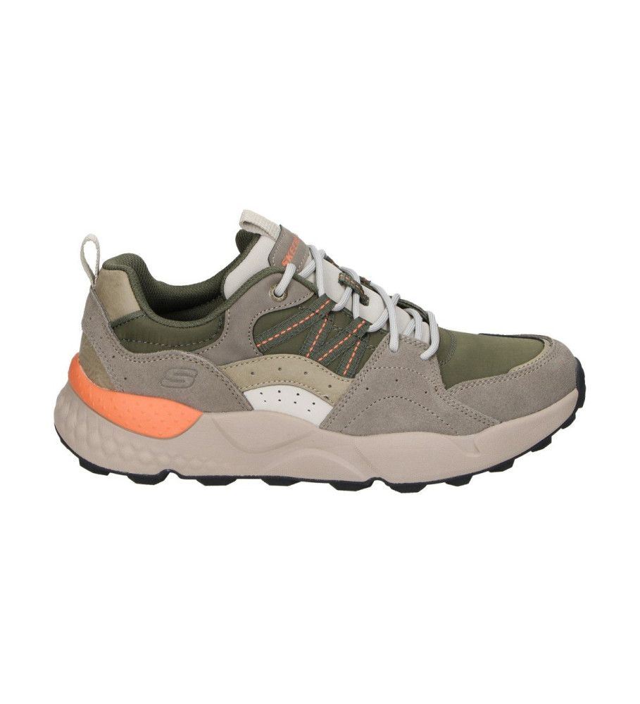 Chinelo Skechers Bendino Dormer em couro verde