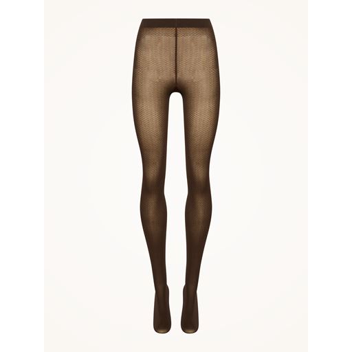 Wolford Jacquard Strømpebukser, Umber/Black, M