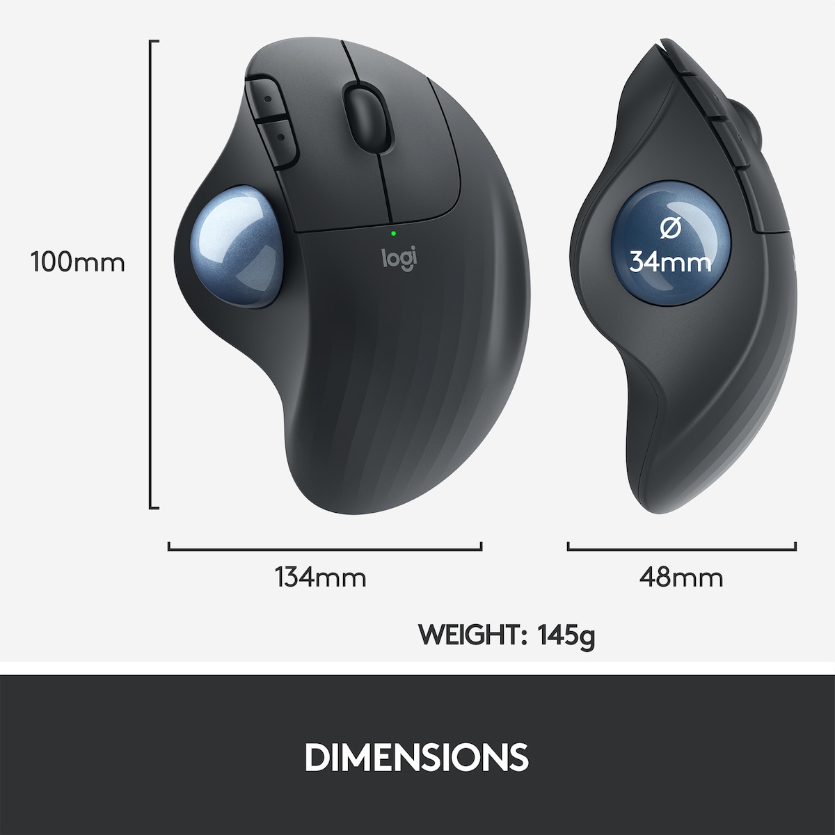 Logitech Ergo M575 mus (grafitt)
