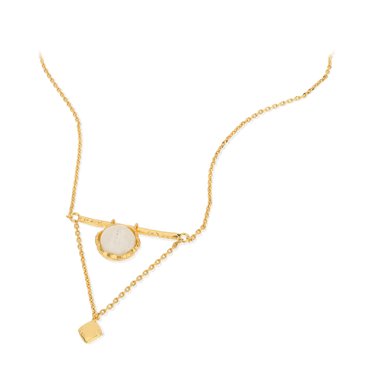 Collier MATY Doré Quartz 45 cm
