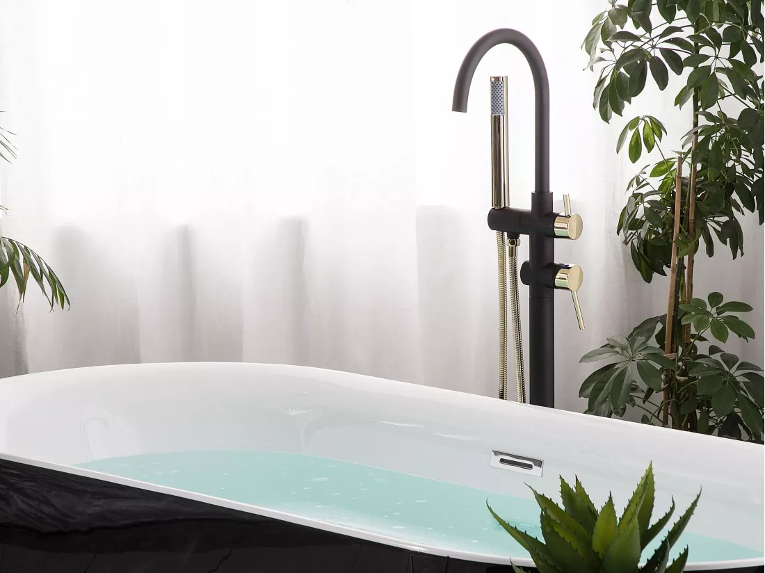 Robinet de baignoire autoportante TUGELA Noir/doré