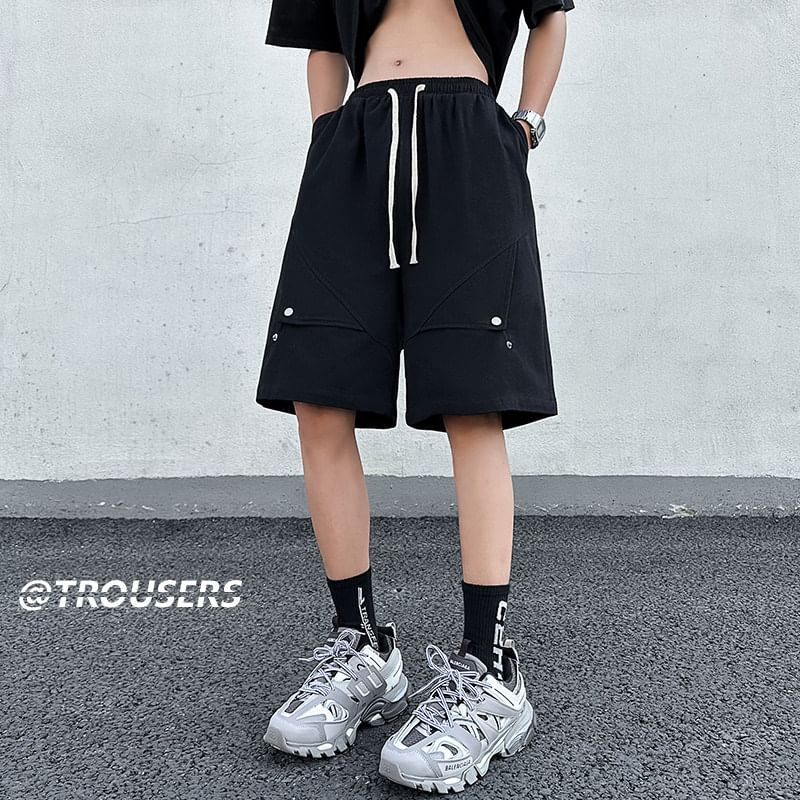 Kimeya - Shorts met trekkoord in de taille en effen paneel