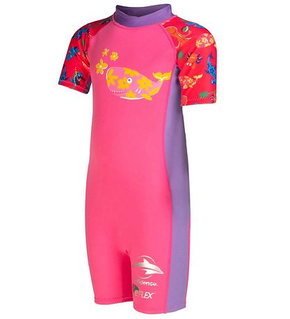 Konfidence Bådeheldragt - UV50+ - Pink/Yellow Joni