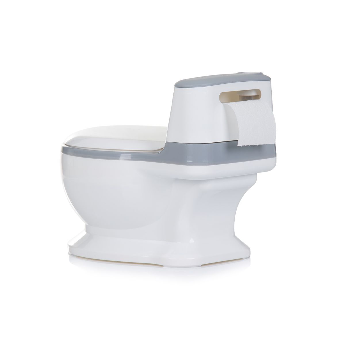 Chipolino Töpfchen Lux mit Musik Toilettenpapierfach Behälter abnehmbar bis 20kg grau