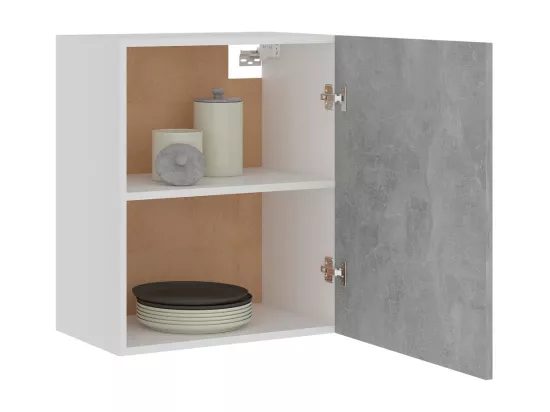 Armoires suspendues 2 pcs Gris béton Bois d’ingénierie