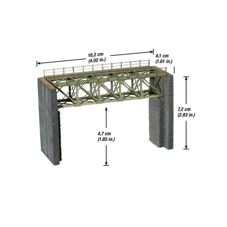 NOCH 62810- Stahlbrücke mit Brückenköpfen, N