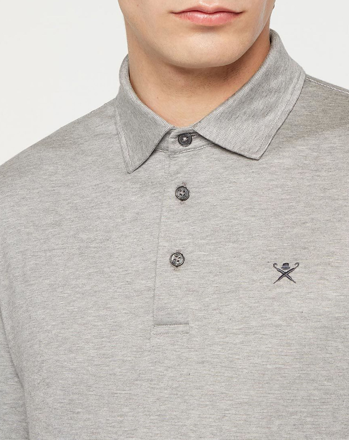 Hackett London Polo Classic Fit Mercerise gris