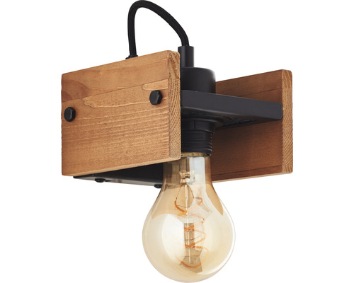 Calandra 1-lichts wandlamp, licht hout/zwart