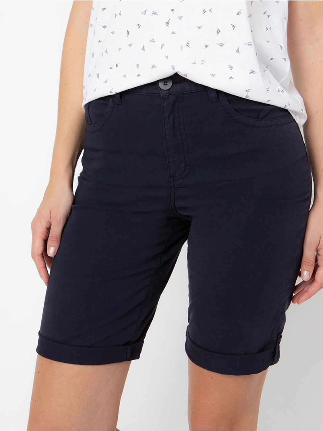 Bermuda Femme Ceinture Elastiquée Marine
