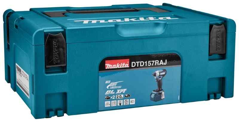 Makita DTD157RAJ 18V Li-ion accu slagschroevendraaier set (2x2.0Ah) in Mbox - koolborstelloos