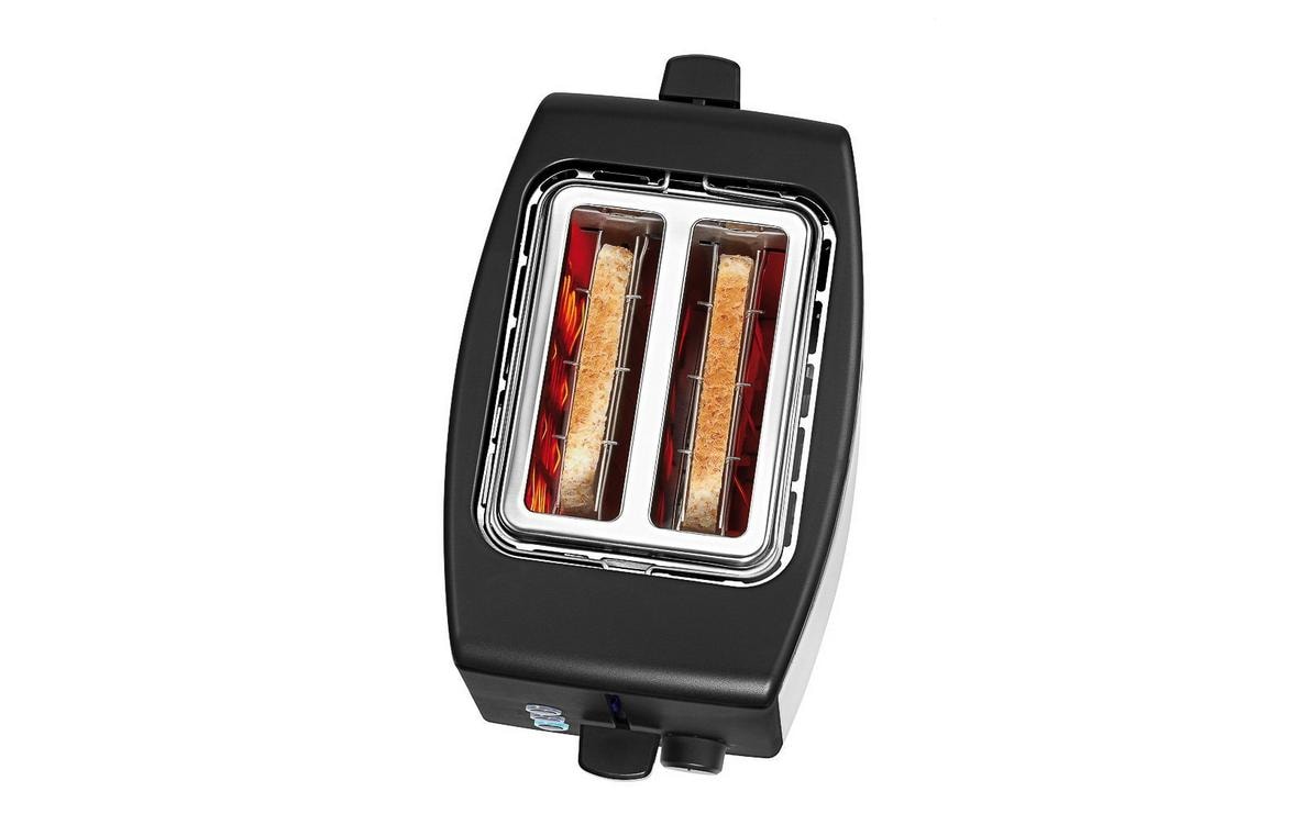 Toaster BUENO Edition Silber/SchwarzKlassischer Toaster, Silber/Schwarz