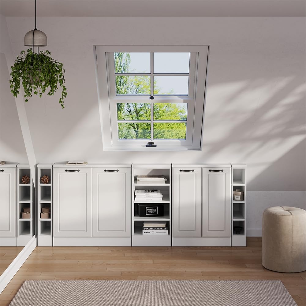 Vicco Dachschrägenschrank-Set Rion, Weiß Landhaus/Weiß, 5er Set