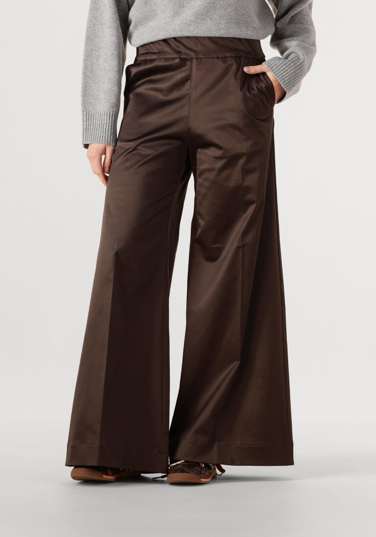 bruine sea me happy wijde broek super woody shiny cotton