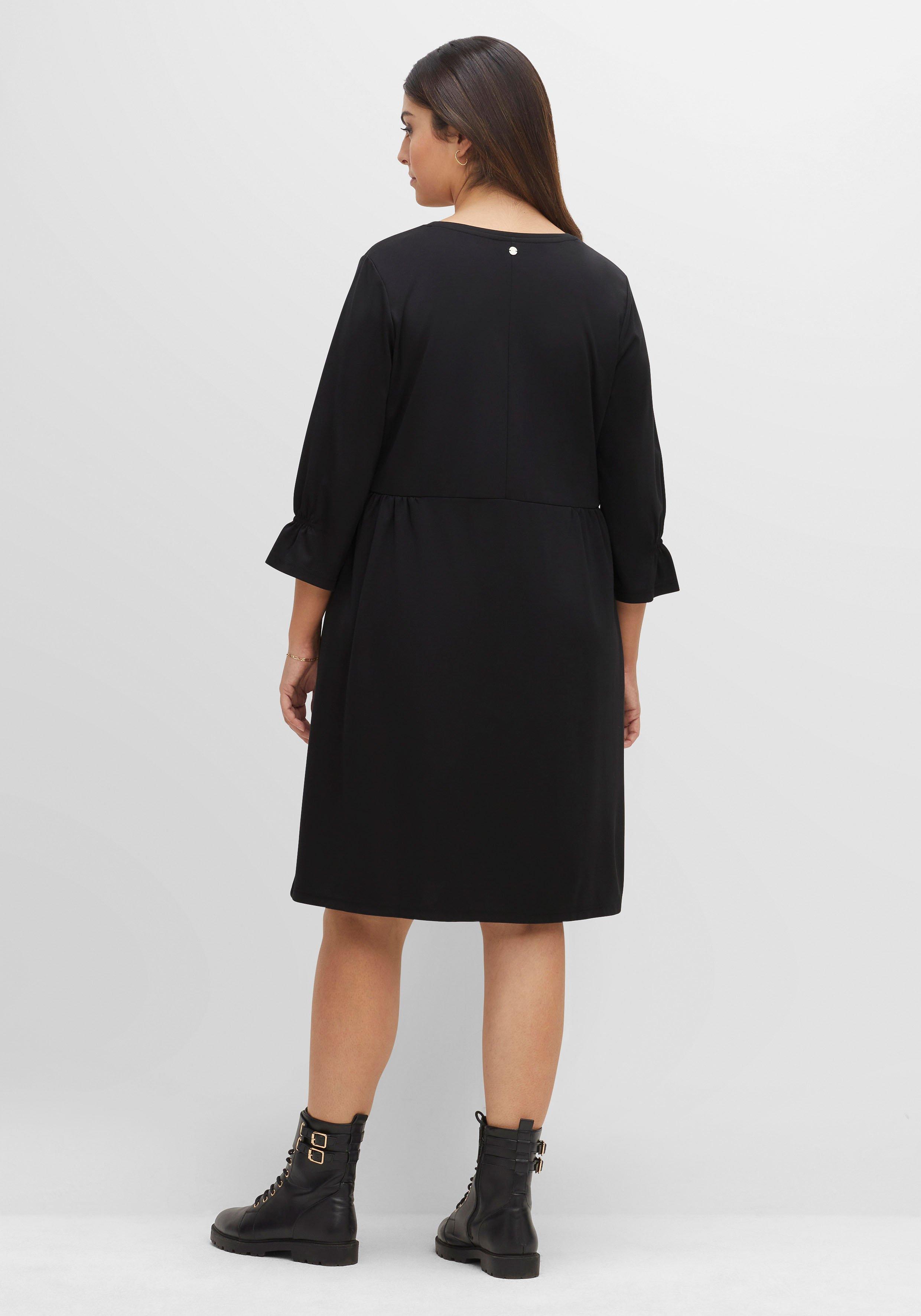 Shirtkleid mit gerafften 3/4-Ärmeln