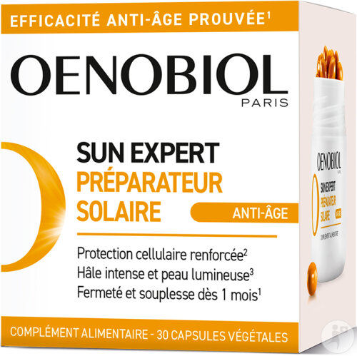 Oenobiol Sun Expert Préparateur Solaire Anti-Âge Complément Alimentaire 30 Capsules