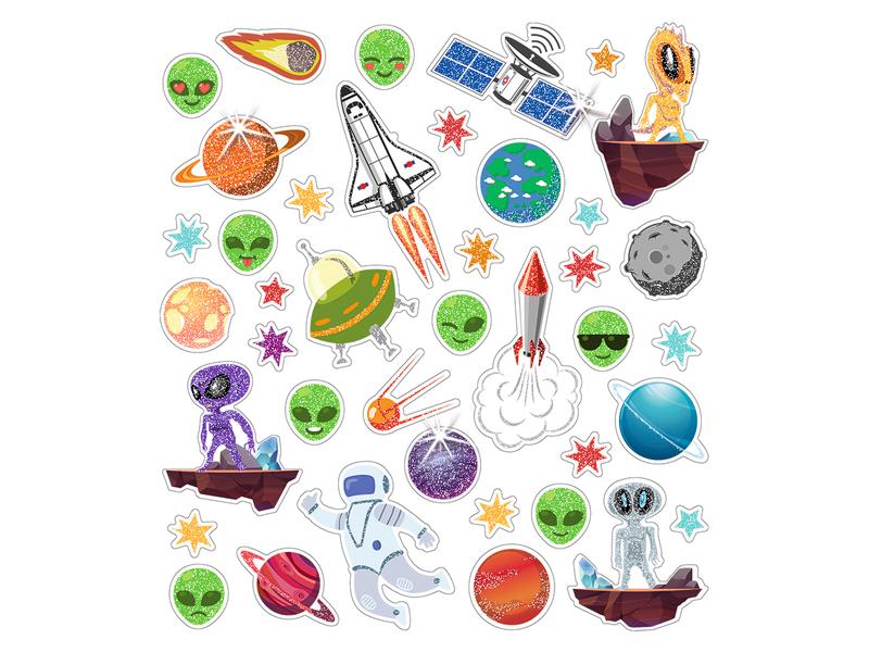 URSUS Motivsticker Glitter Fun Dinos 4 Blatt, 138 Sticker Motivsticker zur Dekoration