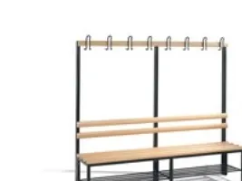 Bænk, CP Basic, 165 x 196 x 40,3 cm, med skohylde/knage bøg/antracit