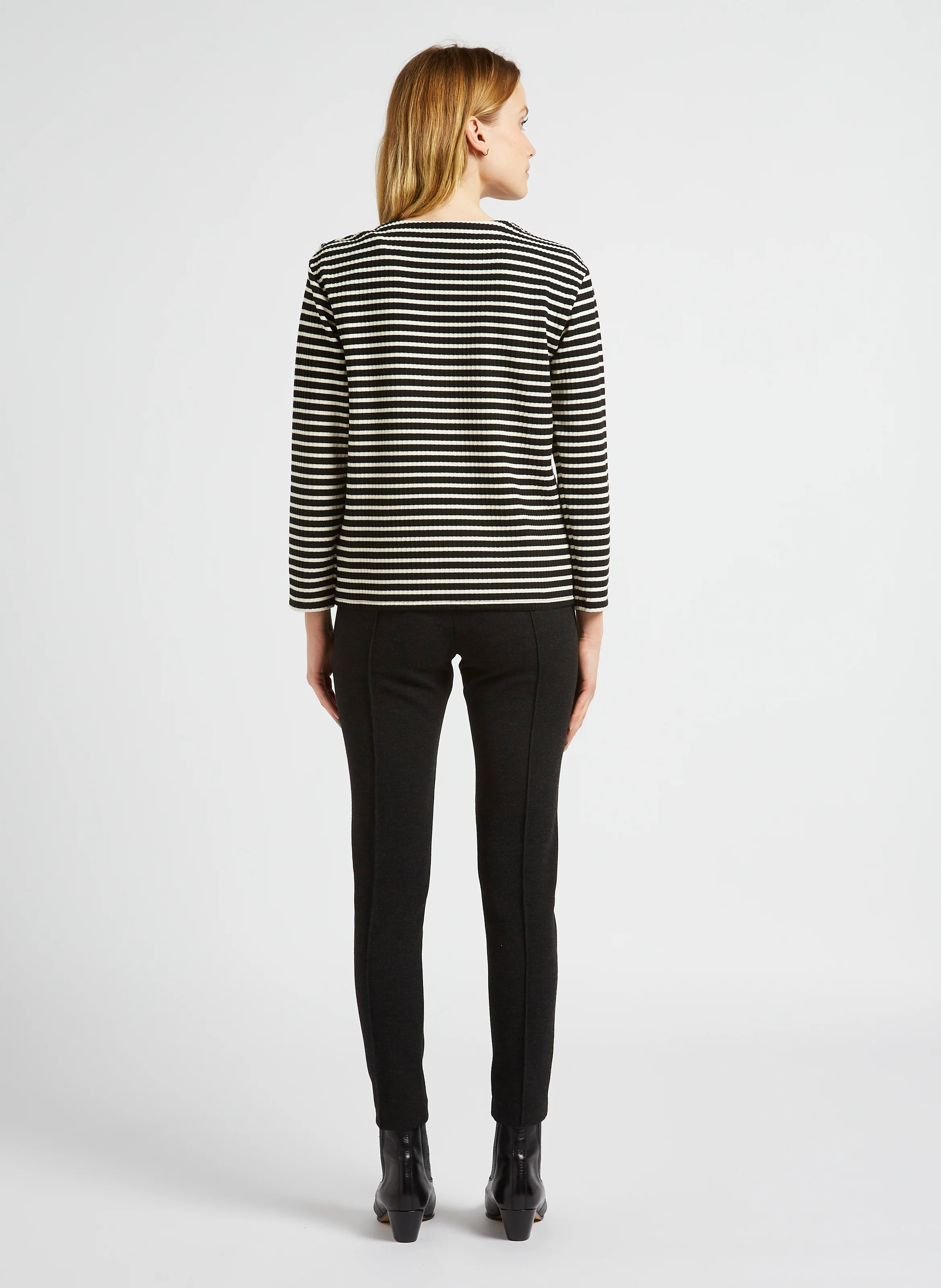 Pantalon carotte taille basse | Gris
