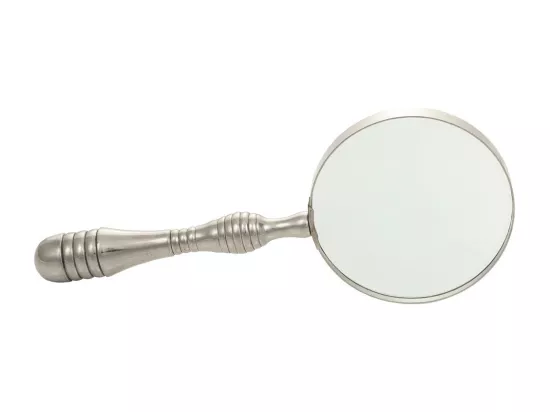 Loupe en aluminium argenté 10x24x1h