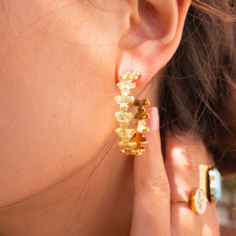 Boucles d'oreilles en acier dorées