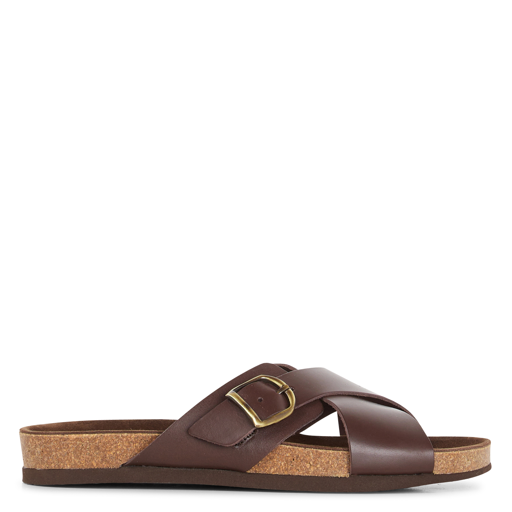 JAMES - Mules plates en cuir | Marron