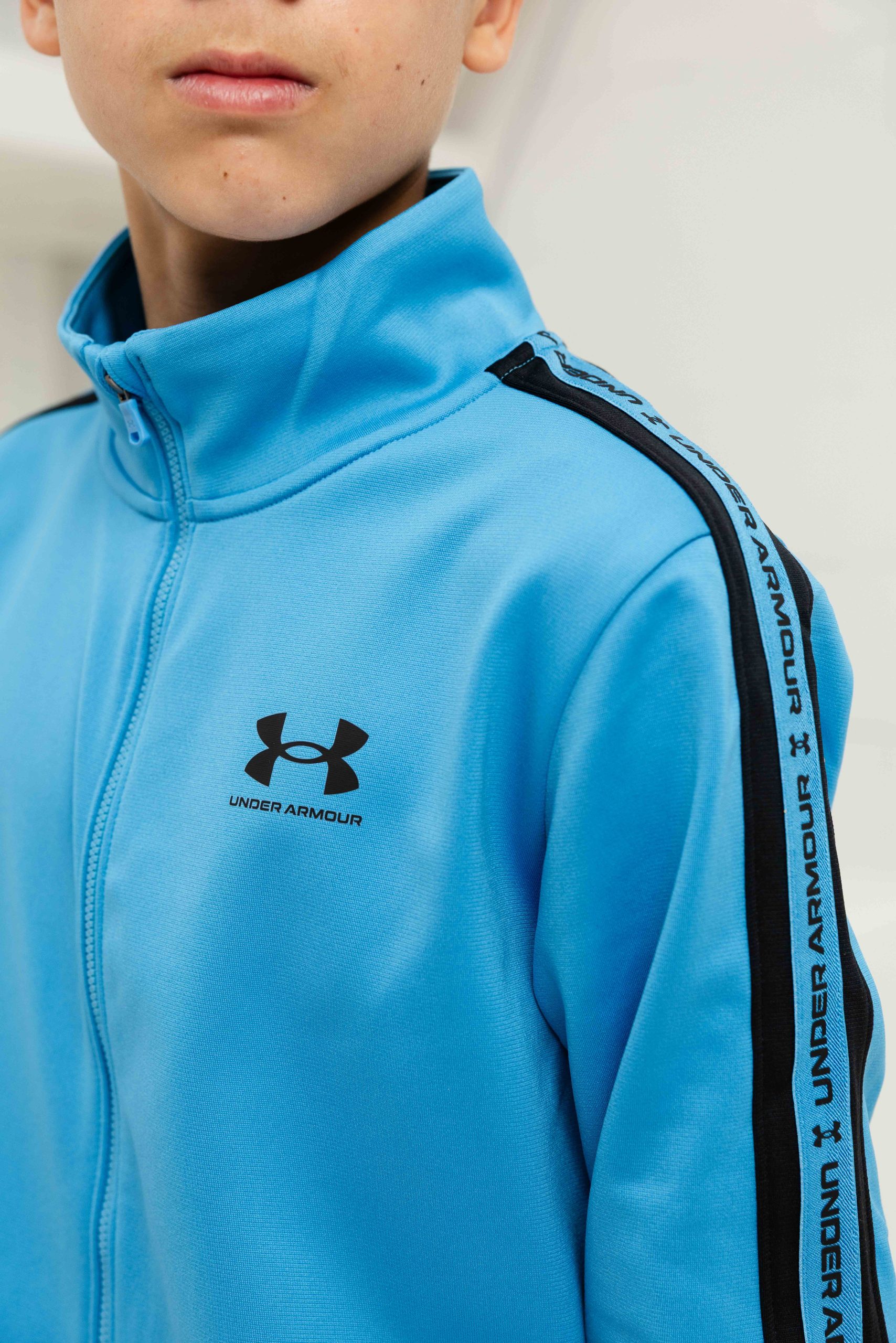 Under Armour Icon Knit Trainingspak Kids Blauw